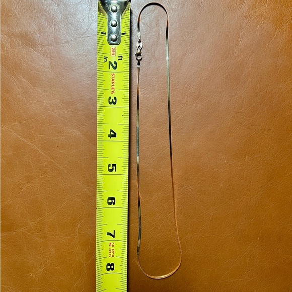 Minimalist Solid 14k Gold “Snake Chain” Herringbone Necklace - Picture 4 of 4